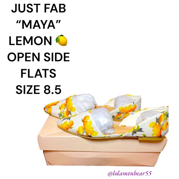 JUST FAB BRAND “MAYA” LEMON 🍋 FLATS, SIZE 8.5-OPEN SIDES, EXCELLENT CONDITION - Picture 5 of 16